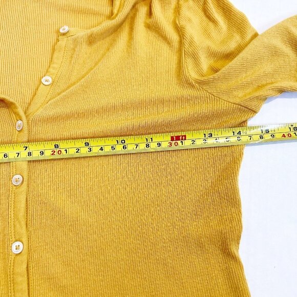 🌷SALE Wilfred Aritzia Oceane Ribbed Shirt Size XS Yellow Modal Soft - Picture 14 of 16